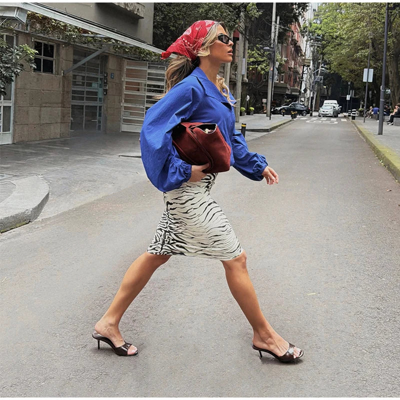 Fashion Zebra Print Women's Skirt High Waist Straight Loose Skirt Chic 2026 Spring Summer New Street Daily Wear Ladies Clothing