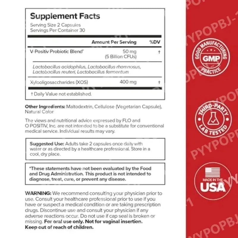Women Probiotic Capsules Lactobacillus Prebiotic Formula Daily Gut Flora Balance Support Nutritional Supplement 60 Capsules