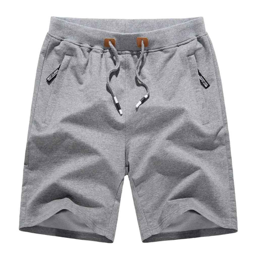 TACVASEN Summer Cotton Running Track Shorts Mens Casual Jogger Shorts Elastic Waist Athletic Workout Zipper Pockets Short Pants