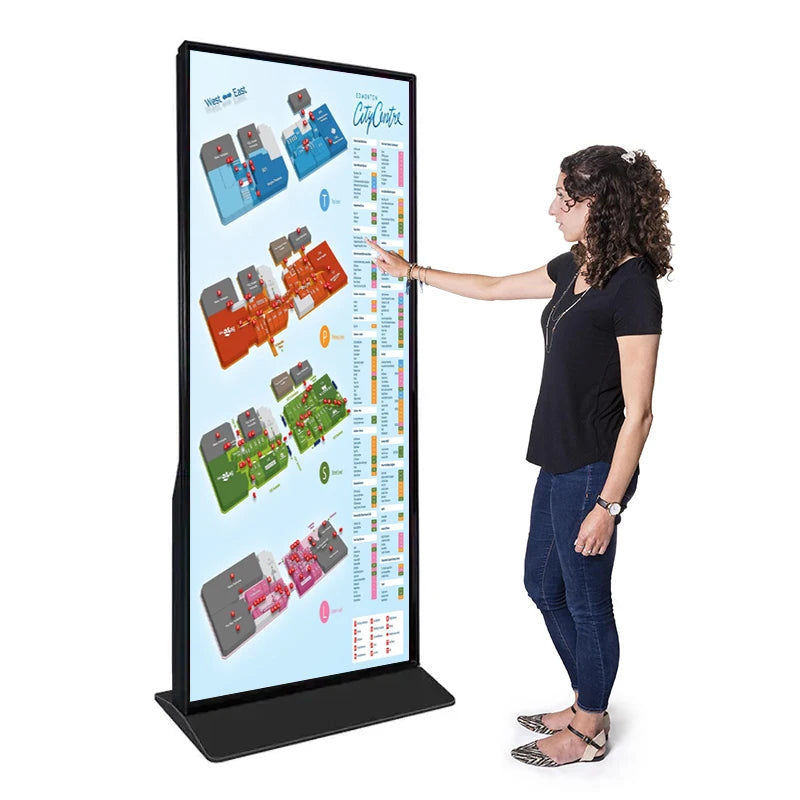 OEM 70 75 86 inch vertical full screen LCD kiosk floor rack advertising display totem indoor digital signage poster