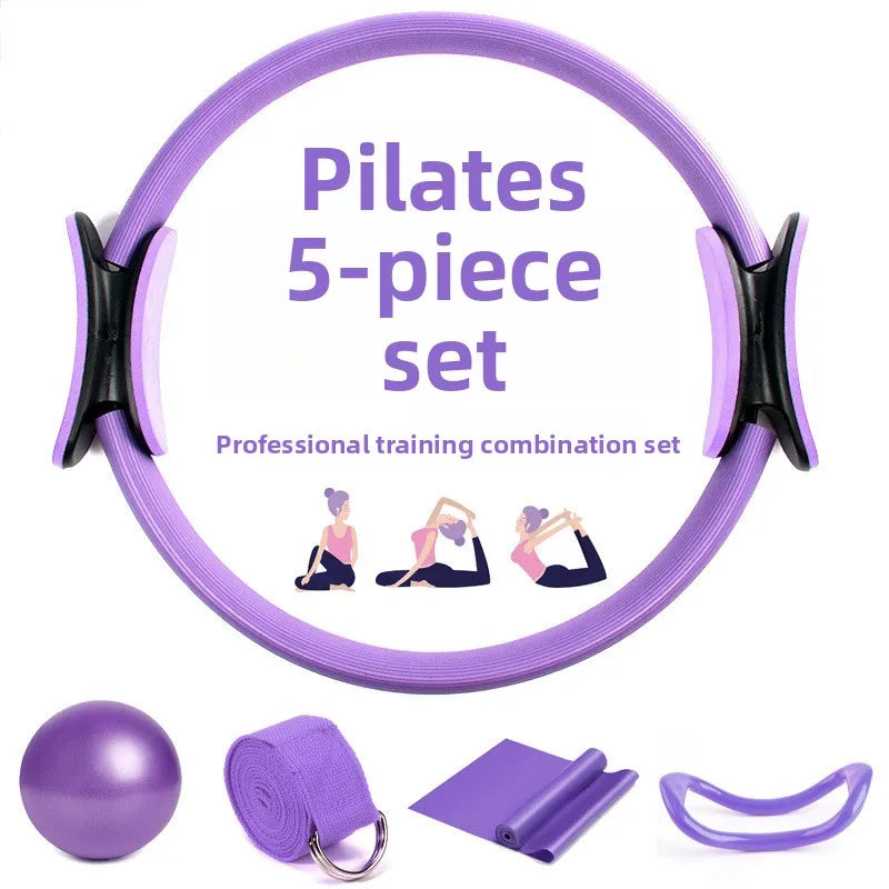 5-Piece Yoga & Pilates Ring Set: Resistance Circles for Training Leg Muscles & Strengthening Limbs. Fitness Exerciser Equipment.