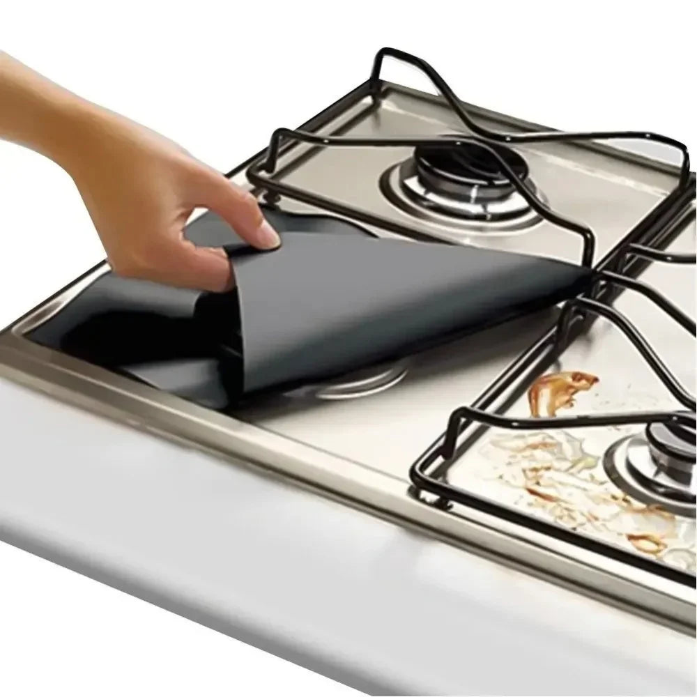 4pcs Washable Gas Stove Surface Protection 27cm Pad Oil And Dirt Resistant Kitchen Cleaning Accessories Household Cooker Tools