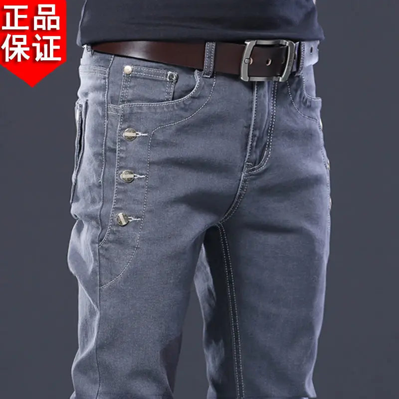 Men's Jeans Luxury Fashion Korean Kpop Washed Brand Boyfriend Men's Slim Denim Jeans Spring Autumn Casual Style Trousers Male
