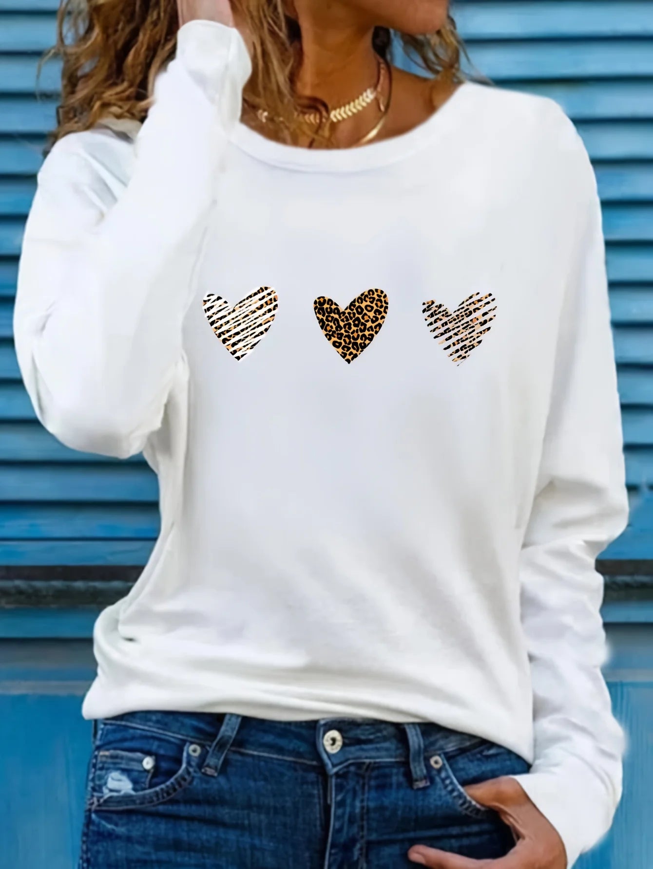 100% pure cotton women's spring and autumn loose casual skull and rose graphic printed long sleeved round neck T-shirt