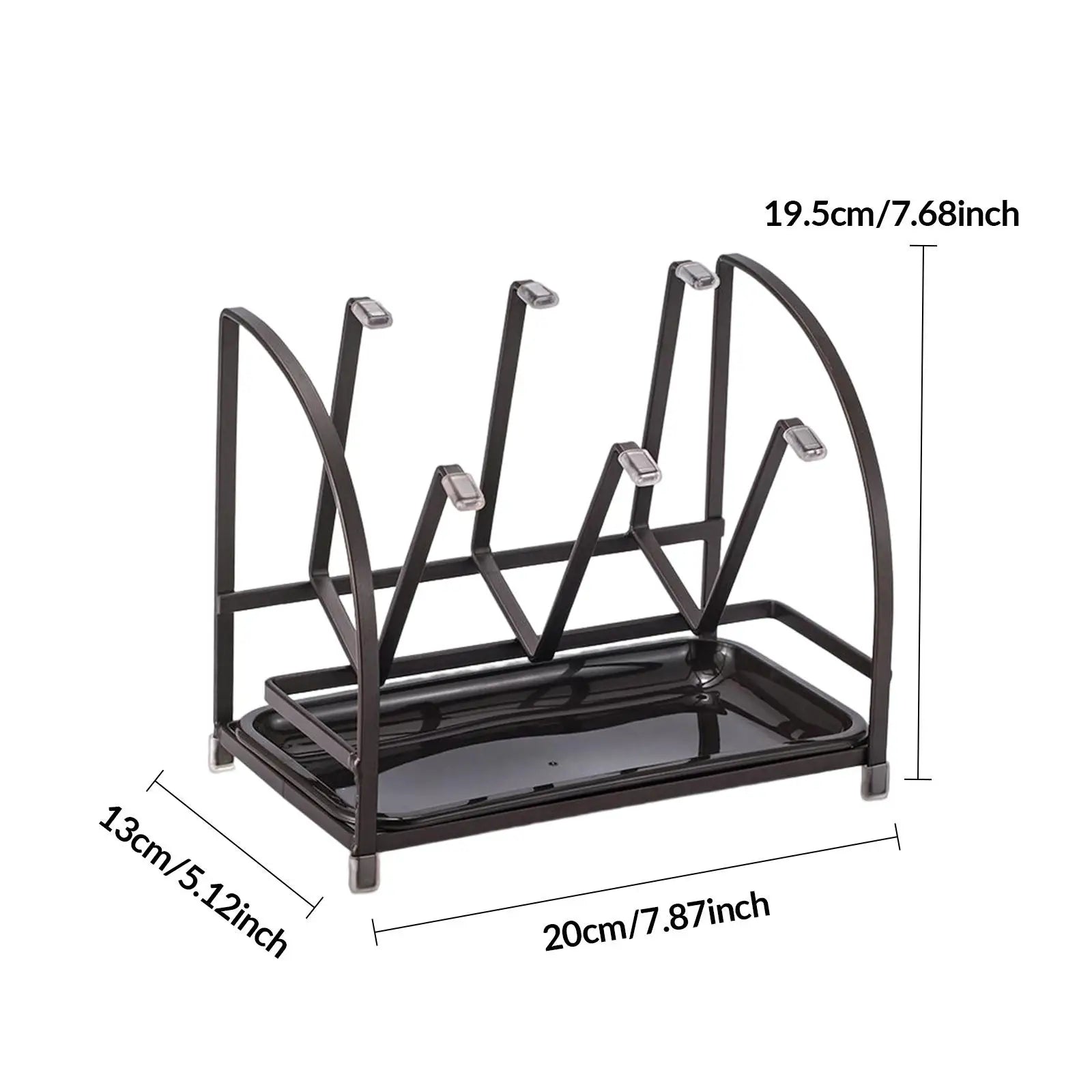 Modern Cup Drying Rack Stand with Drain Tray for Mugs Home Kitchen Bottles
