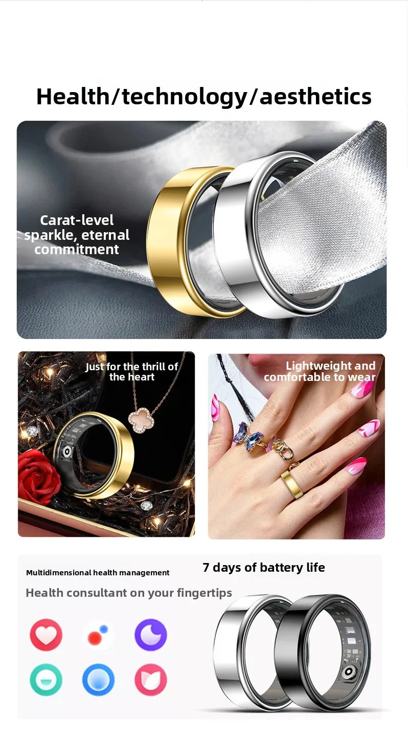 Wholesale 2026 Smart Fitness Ring Waterproof Health Tracker with Video Switching Compatible with IOS Android Unisex