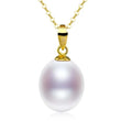 Natural Freshwater Drop Pearl Pendant Necklace 18K Gold Pure  Au750  Fine Jewelry Women Party Gift gold-plated Chain D364