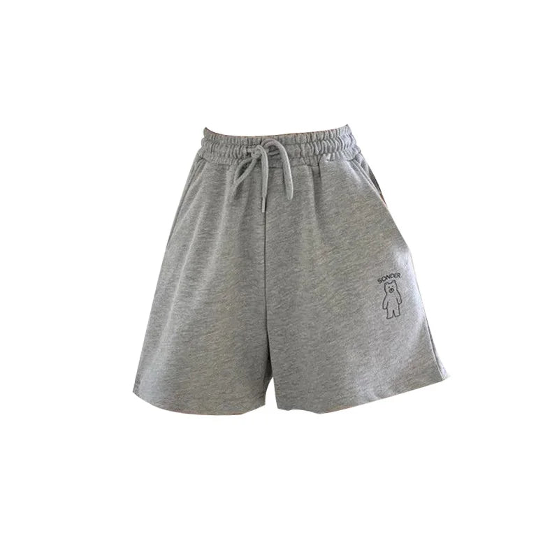 Drawstring Loose Soild Short Pant For Women Clothes Patchwork Fashion Ropa Mujer Streetwear Elasticity High Waist Casual Shorts