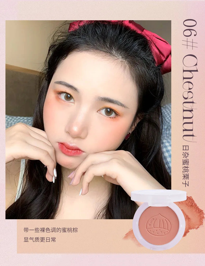 JILL LEEN Monochrome Colorful Soft Mist Blush Disc Highlight Grooming Peach Gills Purple Matte Brightening Expansion Color