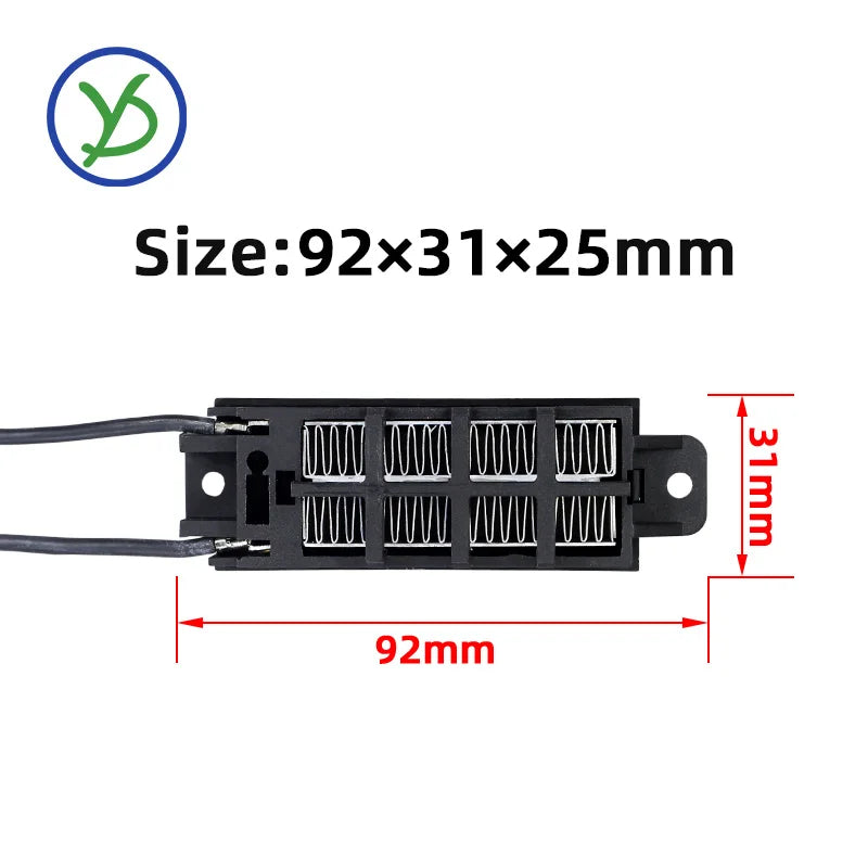 12V~220V 50W~200W Incubator Heater Thermostatic PTC Heater Ceramic Air Heater Conductive Type Heating Element 54B2-Z 92*31mm