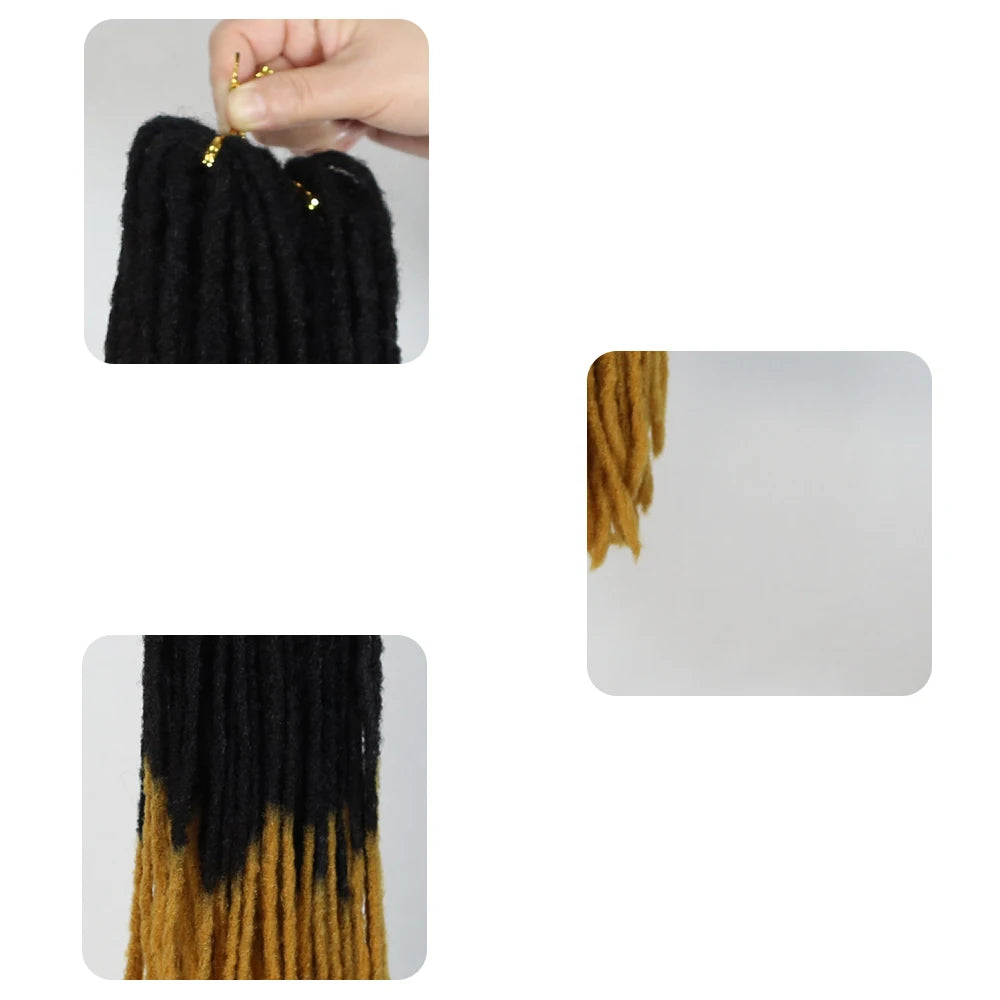 20 Inch Ombre Pro Locks Crochet Hair Extensions Soft Synthetic Dreadlocks 40 Stands Pack Women's Braiding Hair