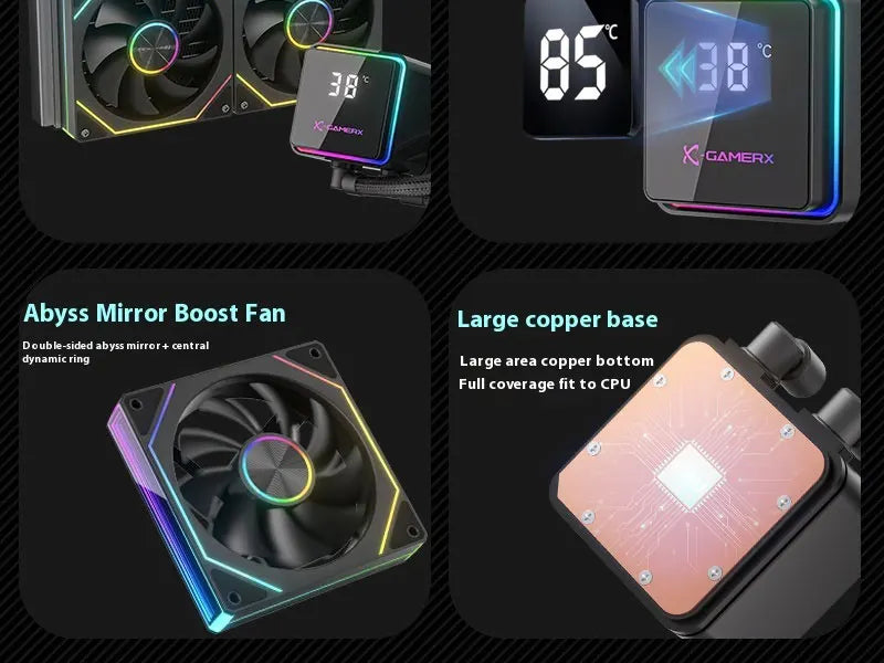X-GAMERX M240 M360 Liquid Cooling ARGB Dynamic Light Synchronization Thermal Display Integrated Water Cooling Radiator