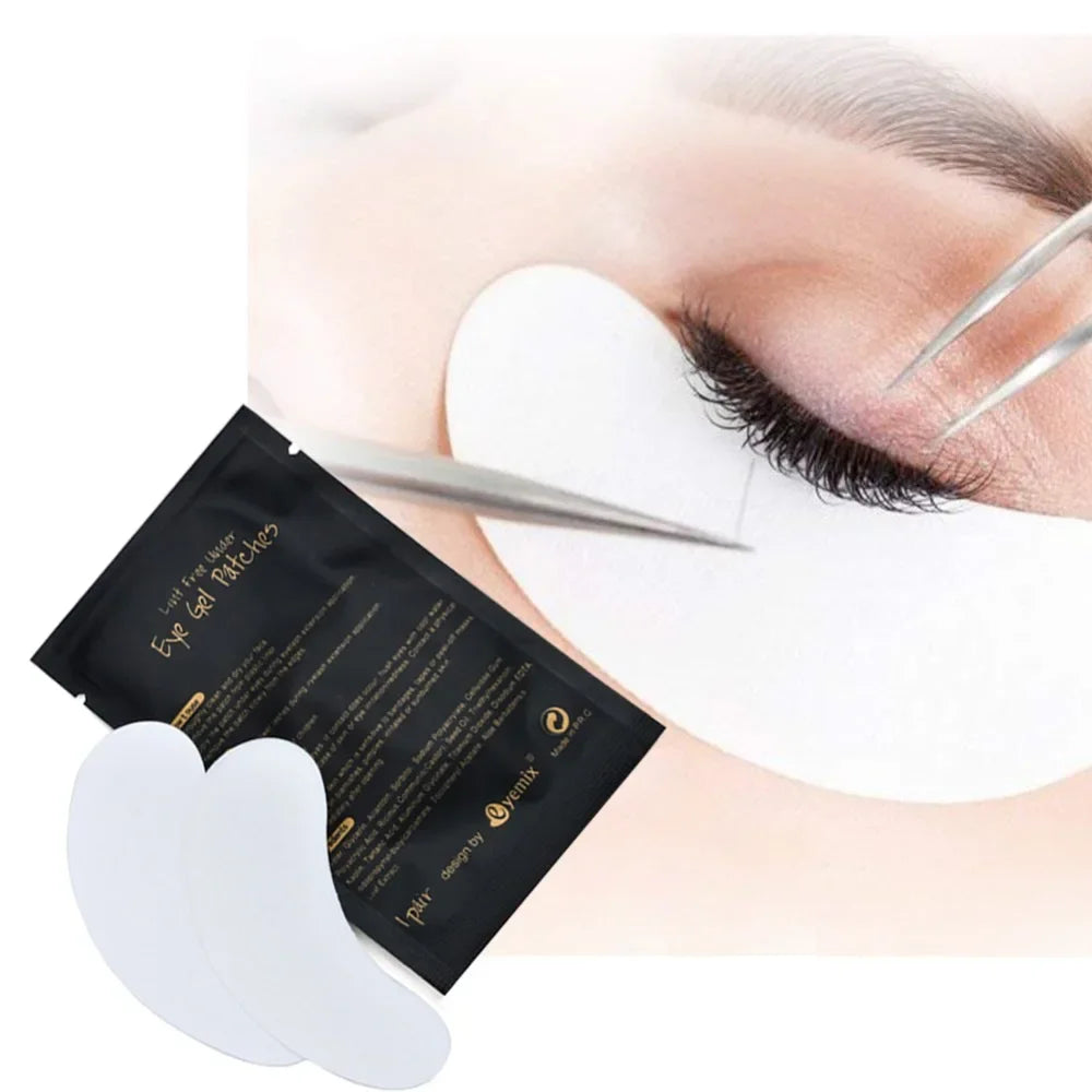 100Pairs Lint Free Under Eye Gel Pads Hydrating Eye Paper Patches Grafted Eyelashes Extension Eye Tips Sticker Wraps Makeup Tool