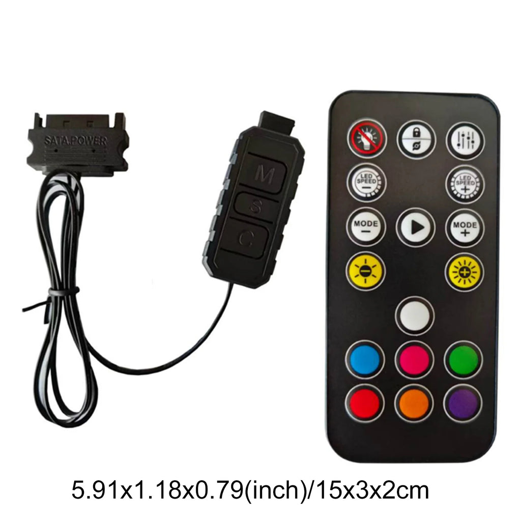 Computer ARGB Fans Hub Multipurpose SATA Interface Sync Controllers Cable Mini Controllers HUB Adapter for PC RGB Case Fans