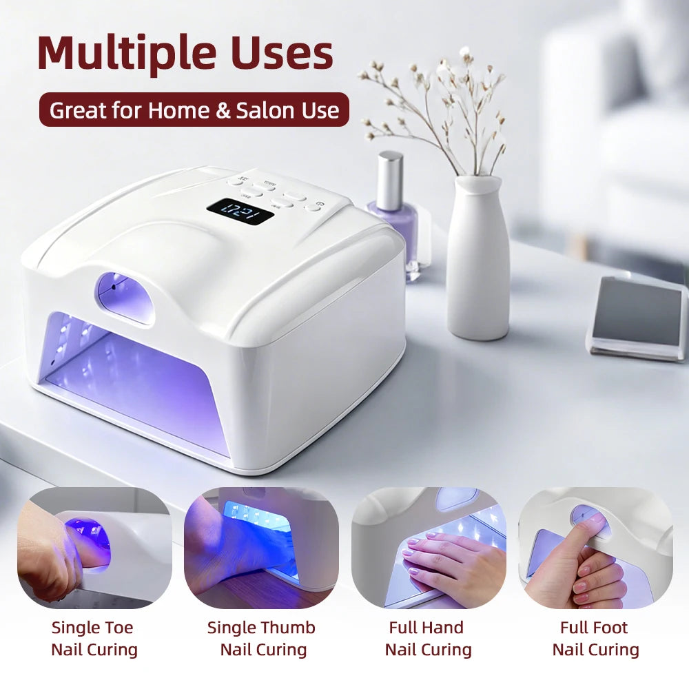 Dual Use Nail Lamp Cordless Manicure Dryer Smart Auto Sensor With Single Thumb Nail With Powerful Magnets Nail Dryer Lamp