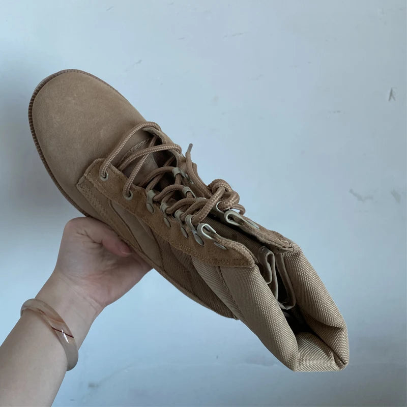 Men Combat Boots High Top Panama Desert Boot Outdoor Hiking Boots Man Anti Slip Tactical Boot Training Motorcycle Boot