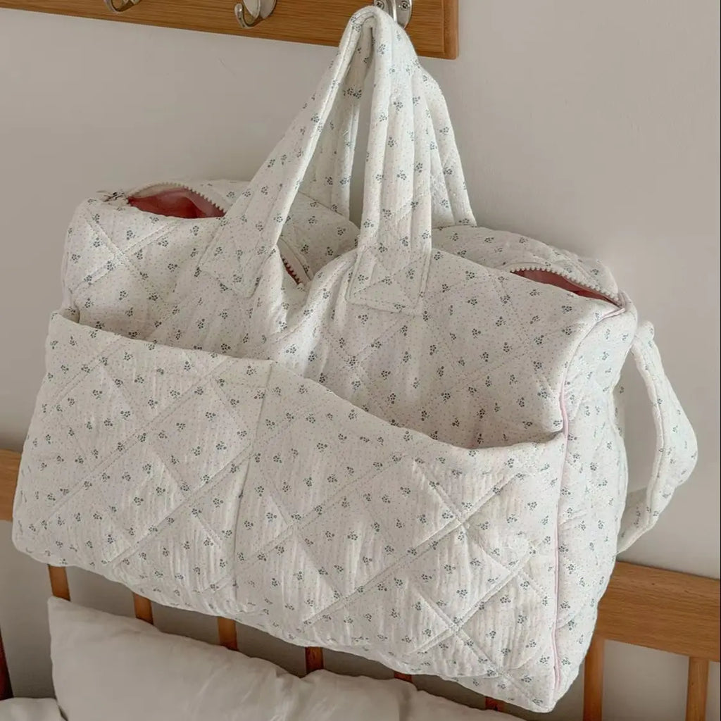 YT style fresh and sweet ins floral travel bag, new large-capacity handbag, student commuter tote bag
