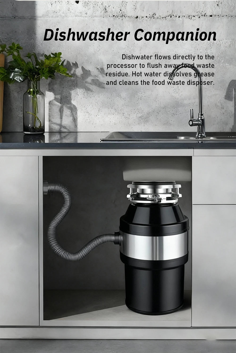 Electric Kitchen Food Waste Disposer Heavy-duty Under Sink Grind Garbage Disposal Unit Food Waste Grinder Machine 220V 550W