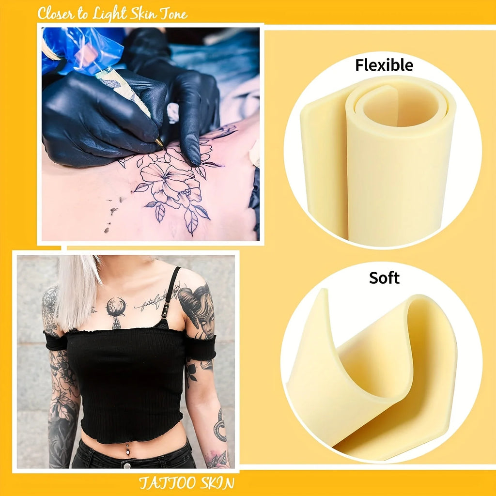 Clearance_1/3/5Pcs A4 Size Tattoo Practice Skin Double Side Silicone Permanent Makeup Eyebrow Leather Fake Microblading Supplies