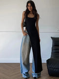 Sexy Sleeveless Side High Split Midi Dress Backless Women's Summer Party Club Streetwear Y2K Style Solid Color