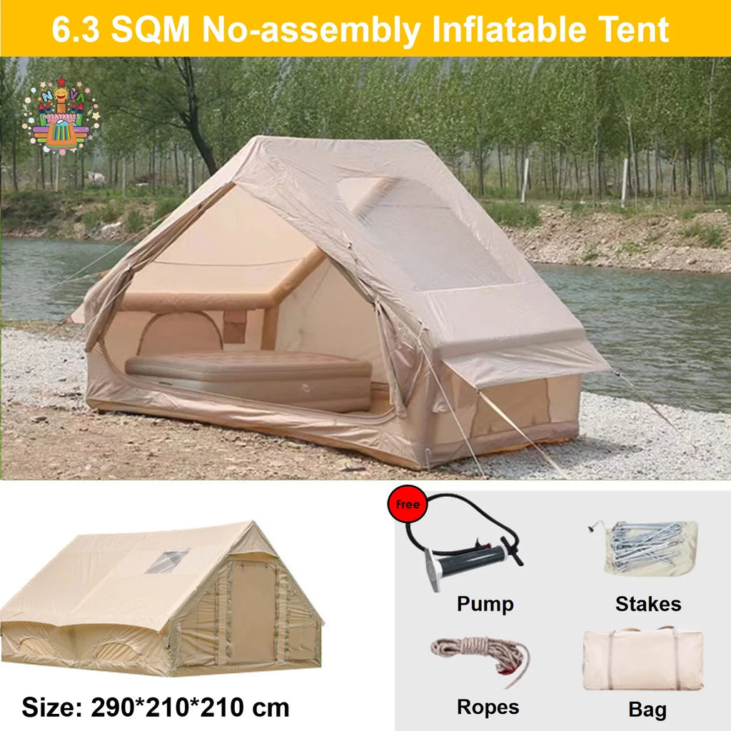 Large Waterproof Durable Inflatable Tent, Family Airtight House for Camping RV Travel