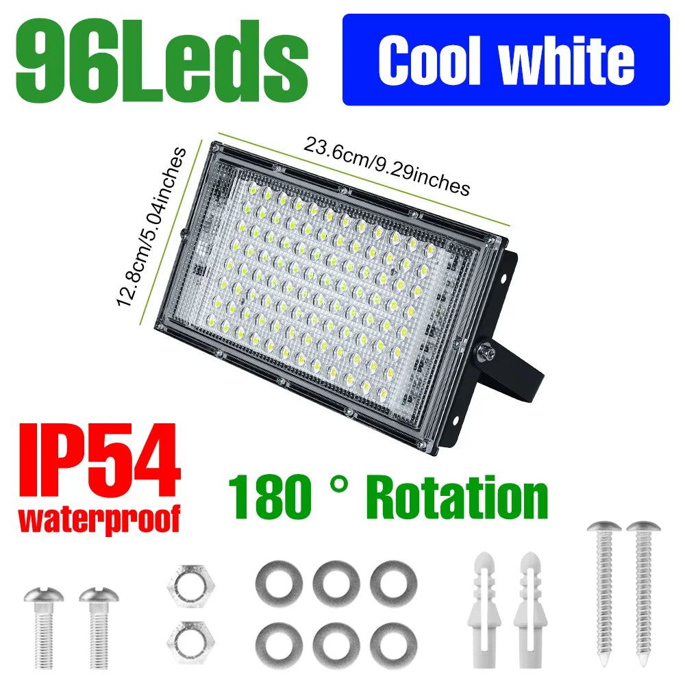200W Outdoor LED Floodlight Super Bright 220V Waterproof Street Lamps Garden Backyard Commercia Exterior Wall Mount Lighting