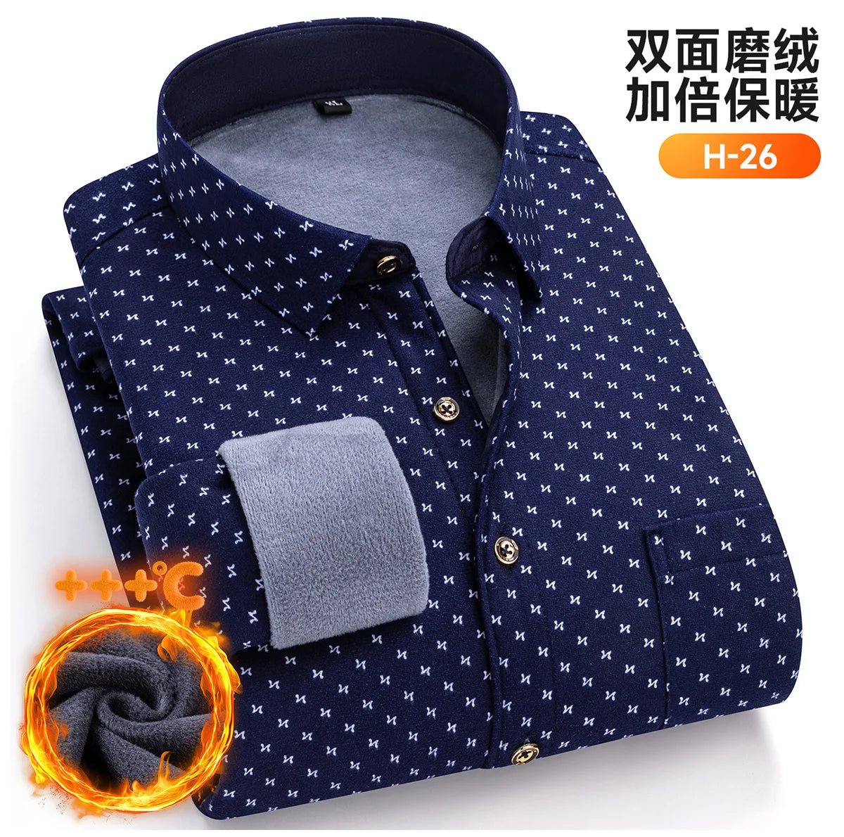 Autumn Winter New Fleece Plaid Shirt For Men Business Thickened Warm Double-sided Fleece Casual Non-ironing Fashion Check Shirts