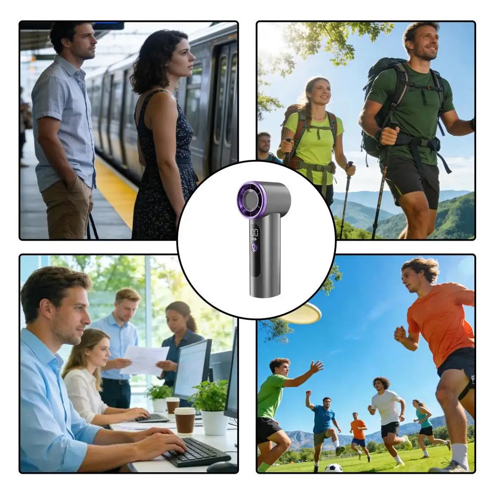 Air Cooler High-speed Handheld Fan Quiet Operation Waterproof USB Rechargeable Fan Long-lasting Strong Wind Fan Desktop