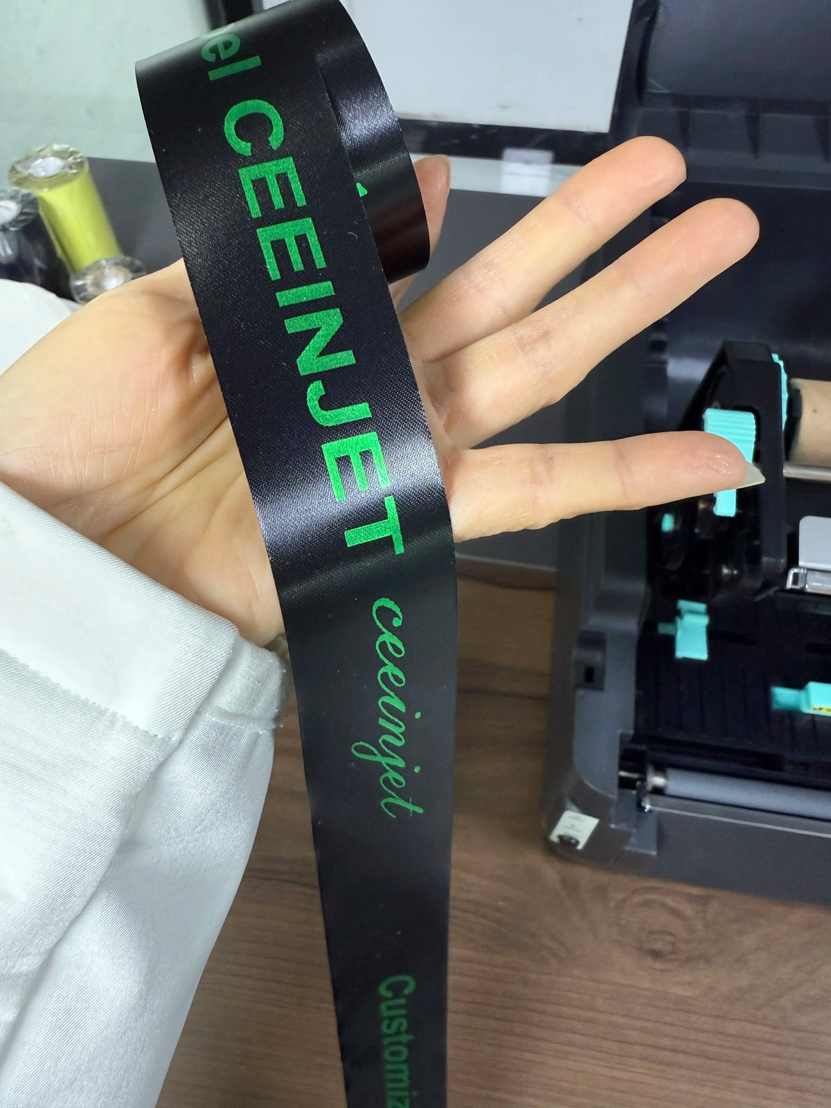 Commercial Automatic Digital Mini Satin Ribbon Printer Machine 203dpi Waterproof Label Home School Cloth Name Tag Gift