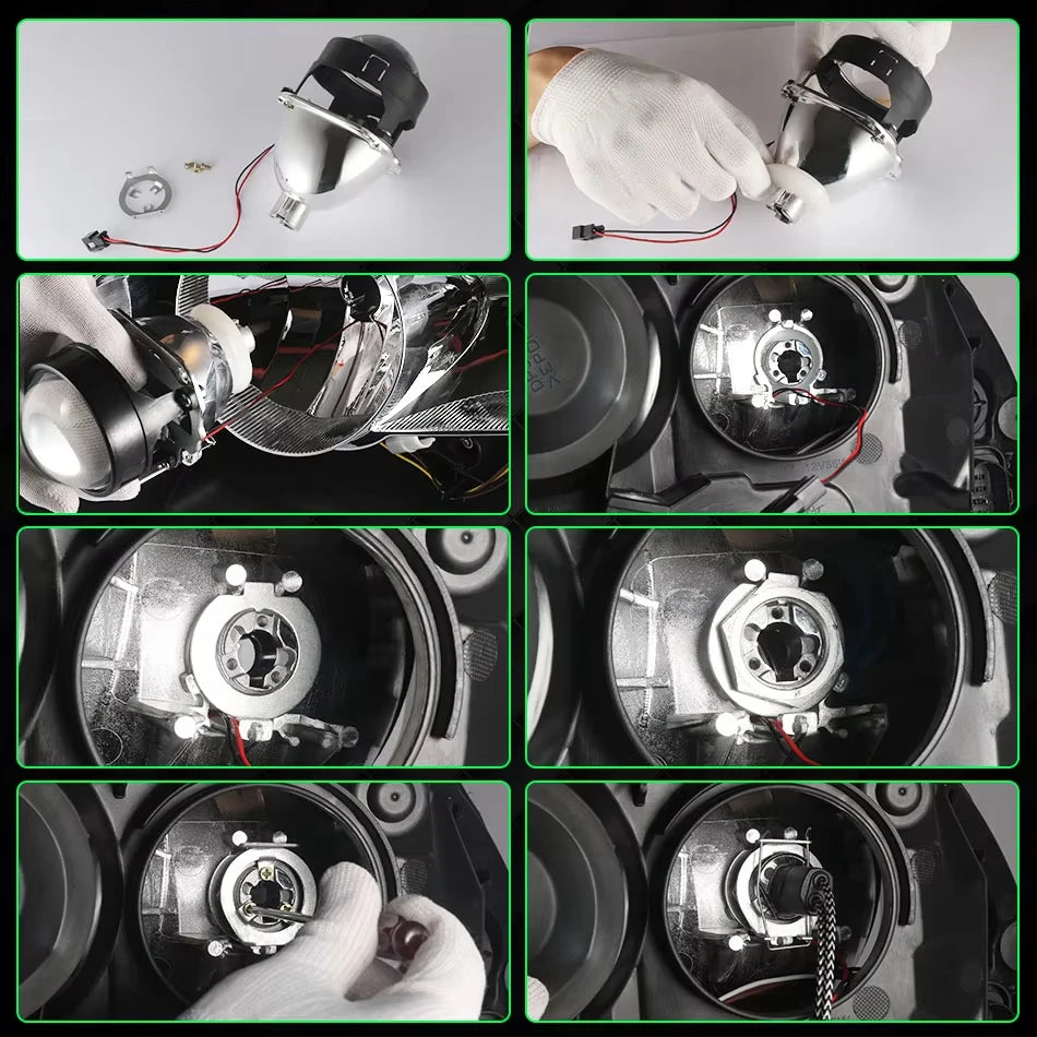 AILEO 2PCS 2.5 Inch HID Projector Lens Headlight Projector Lens 6000K White Light 12V LHD RHD Retrofit Car Headlamp Lens