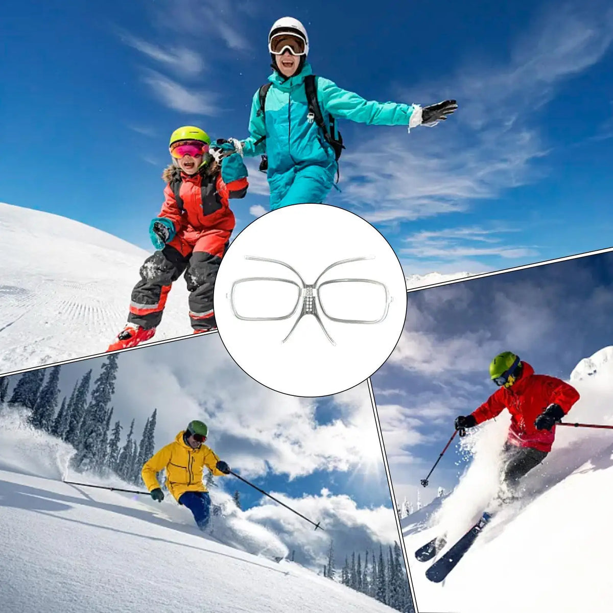 Ski Goggle Lens Insert Adjustable Optical Adapter Frame For Snowboard Goggles, Glasses Wearers, Secure Fit Over Eyeglasses