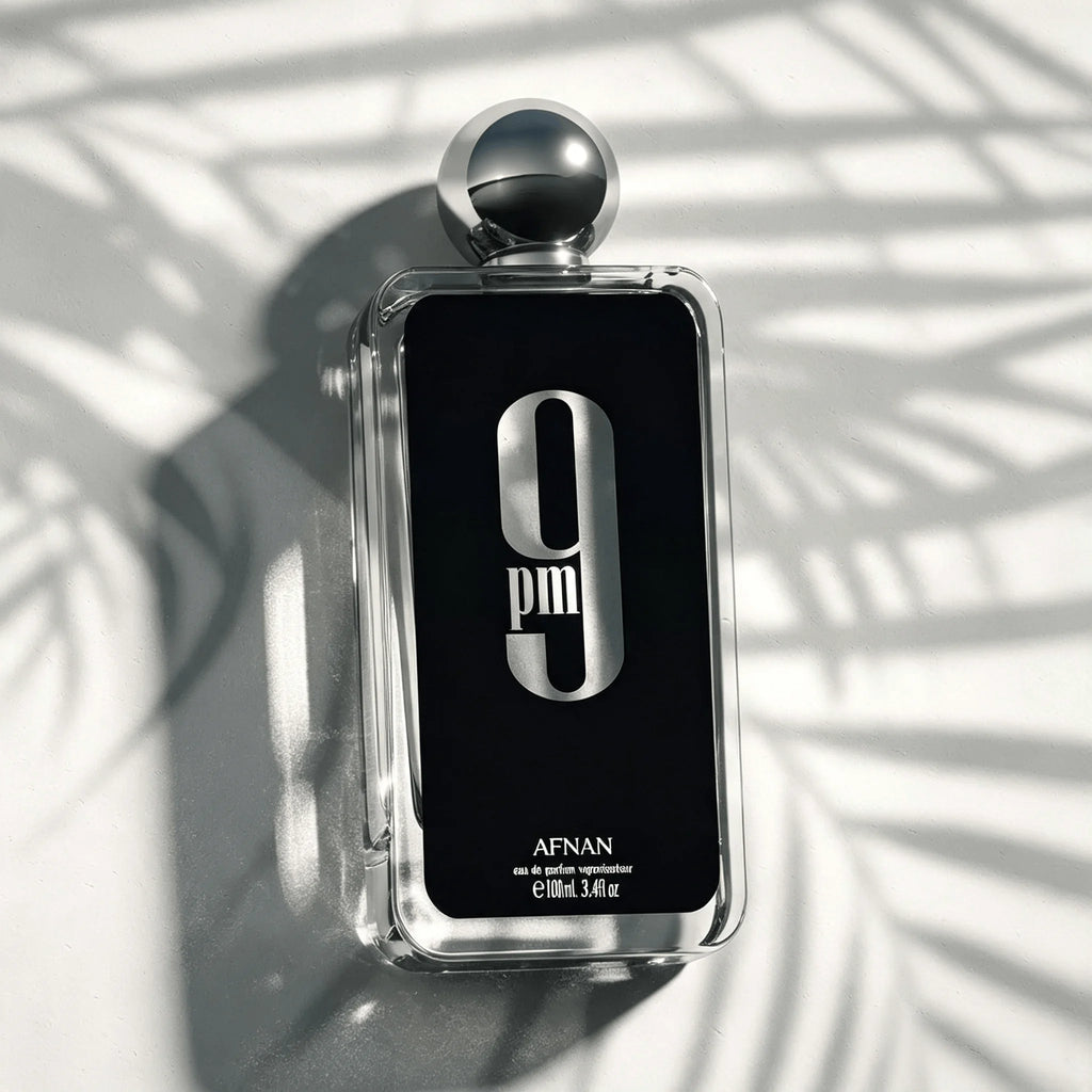 Afnan 9 PM Eau de Parfum Spray for Men 3.4 Fl Oz (100ml), Woody Amber Spicy Long Lasting Perfume