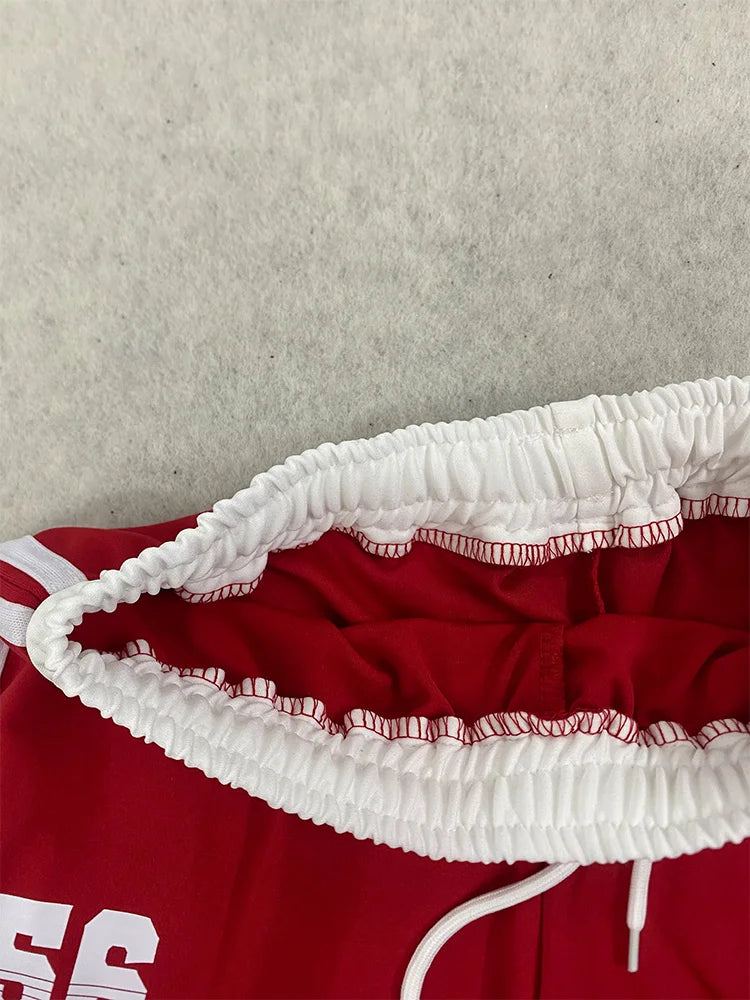 Casual Spicy Girl Striped Printed Drawstring Loose Shorts for Women, Korean Casual Versatile High Waisted Hot Pants for Summer