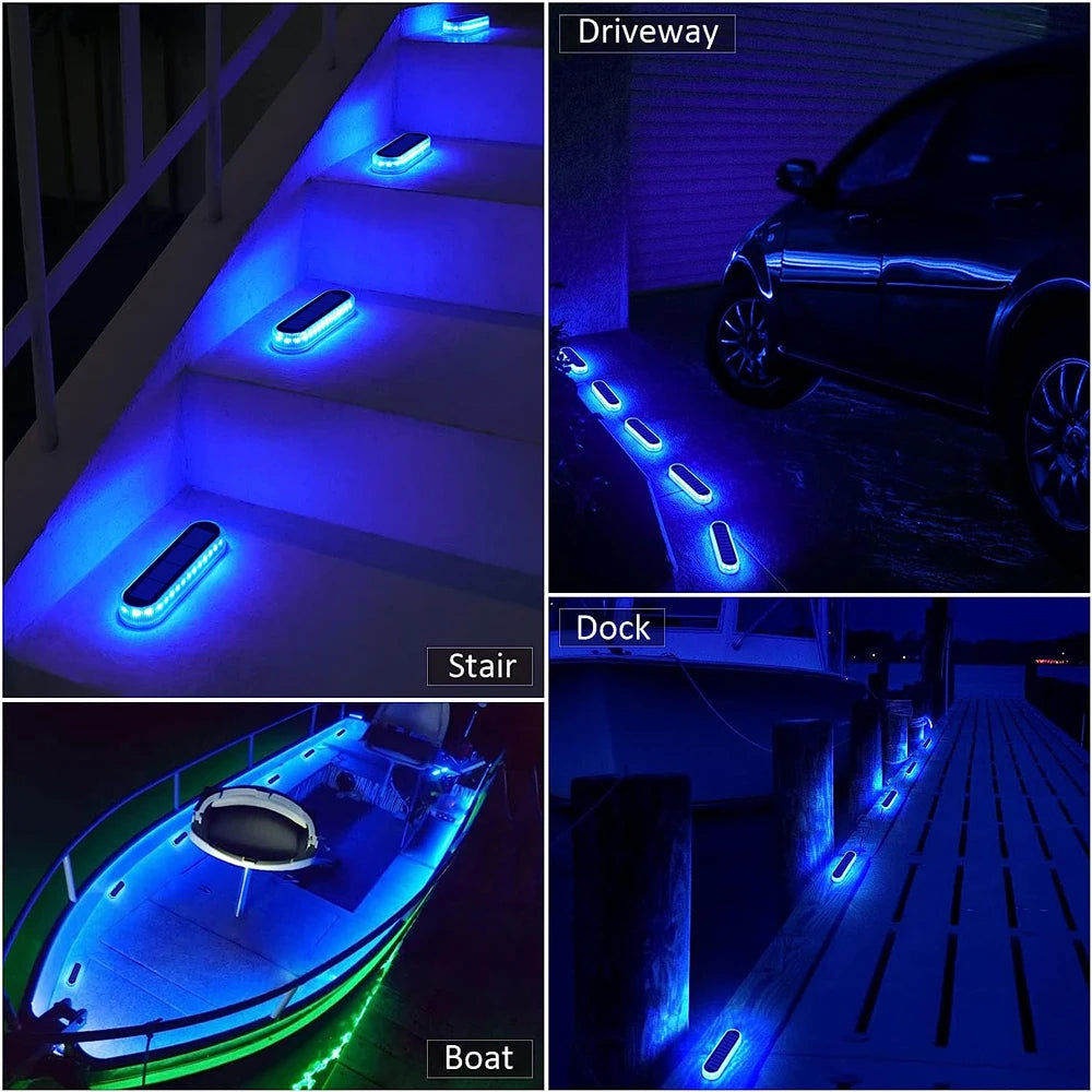 Solar Deck Light Solar Ground Light Outdoor Pathway Stair Lamp Railing Fence Yard IP68 Waterproof Driveway Solar Light