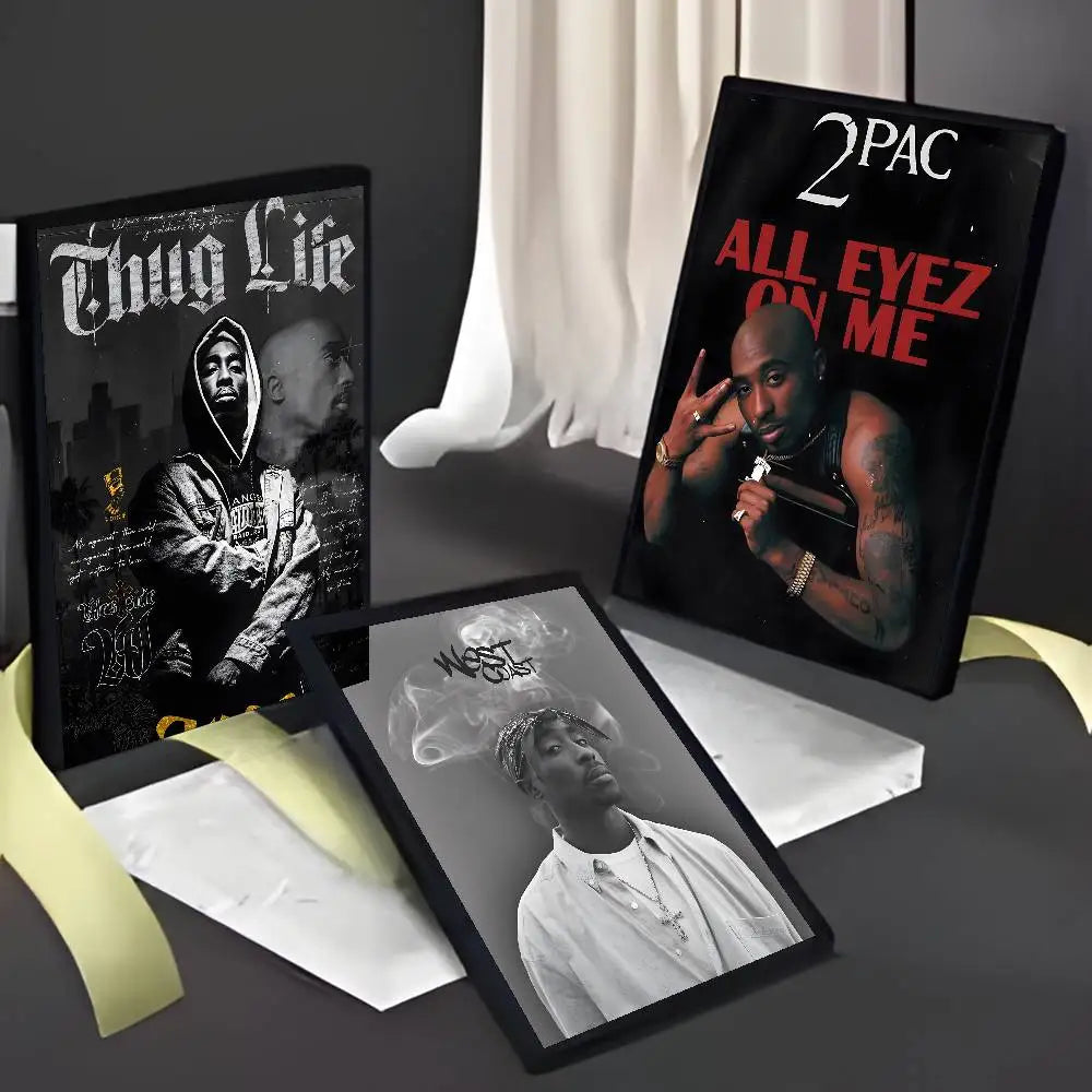 Hip Hop Singer 2-2Pac-MT Tupac Shakur Poster Art painting poster with prints Home bedroom living room decoration gift