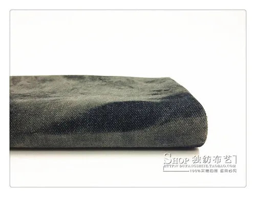 Fashion Tie-dye Black Denim Fabric By The Meter for Hats Clothing Skirts Sewing High-grade Thickend Jeans Needlework Comfortable