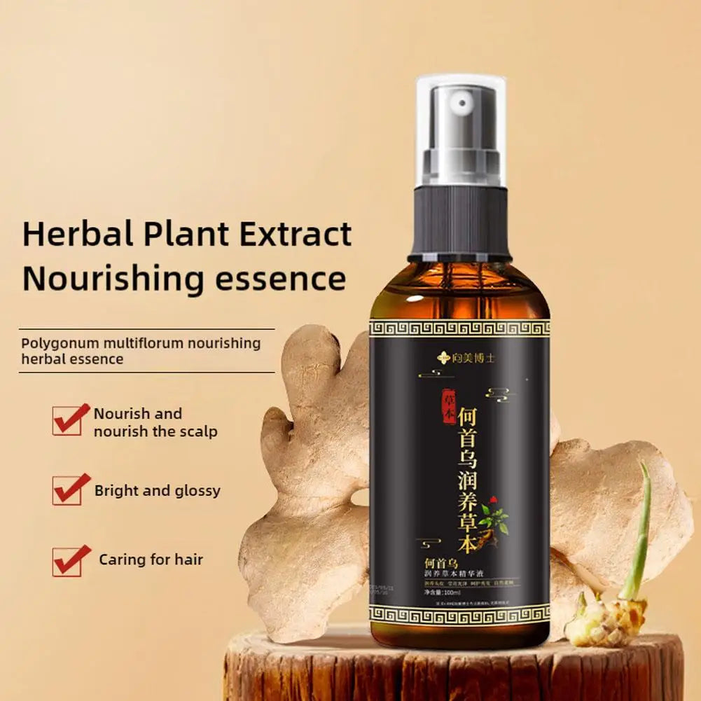 Hair Loss Solution Hair Growth Serum Spray For Men And Women,Hair Serum Polygonum Multiflori Radix, Ginger,Hair Care Essence Oil