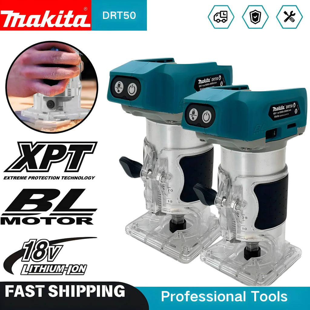Makita DRT50 18V LXT Cordless Trimmer, Brushless Motor, Professional Rechargeable Slotting and Milling Tool,Edge trimmer