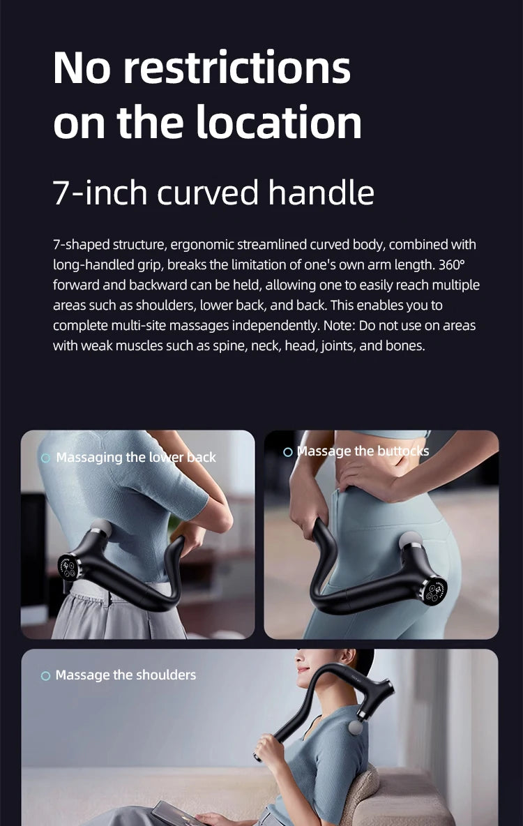 Intelligent Multifunctional Massage Gun Handheld Detachable Long-Handled Elbow Fascia Muscle Relaxation Massager Home Office Use