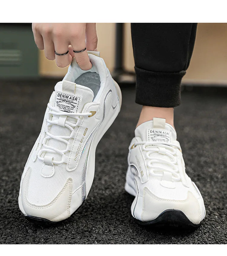Plus-size men's leather mesh sneakers, casual sports shoes, spring and autumn outdoor casual sports shoes  M1227