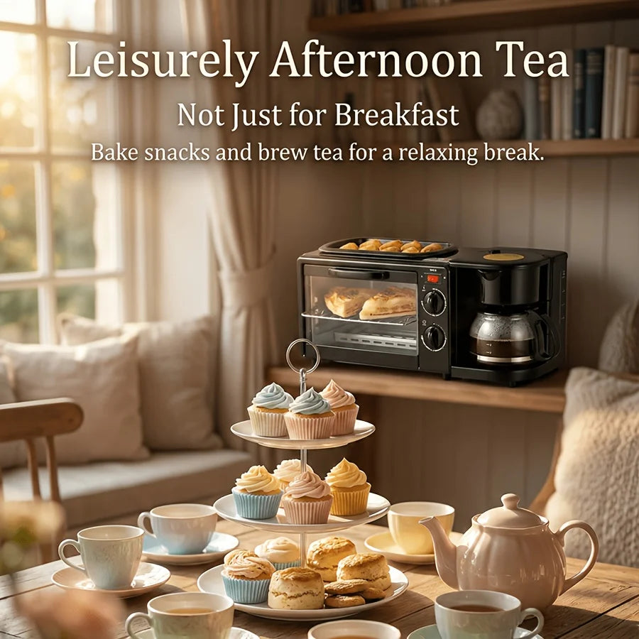 Breakfast Maker, Toaster, Sandwich Oven, Coffee Maker, Small Appliances 3-in-1 Multifunctional Home Toaster