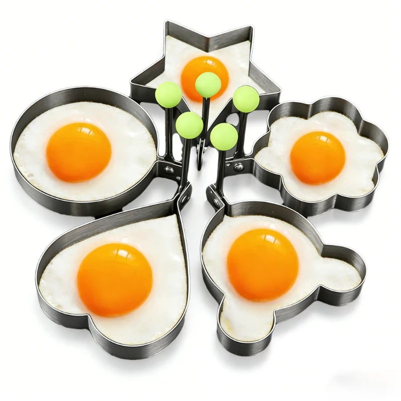 1/4/5PCS Stainless Steel Egg Rings Mold  Non-stick Round Pancake Omelette Shaper  Breakfast Baking Cooking Kitchen Gadgets