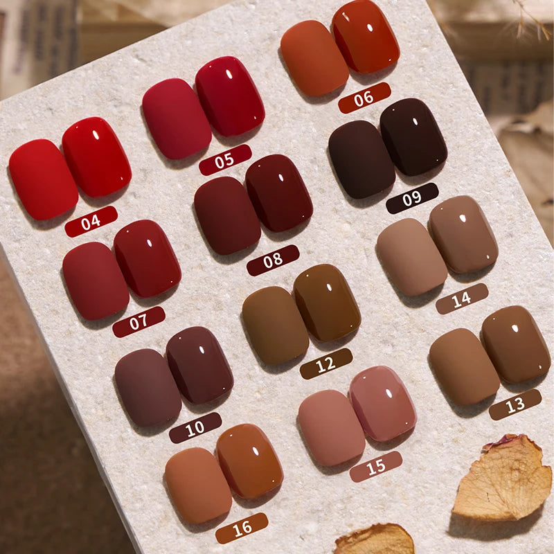 UR SUGAR 6Pcs/Set 7ML Gel DIY Nail Polish Autumn Semi Permanent Soak Off UV LED Gel Varnish Nail Art Design Manicure Kit