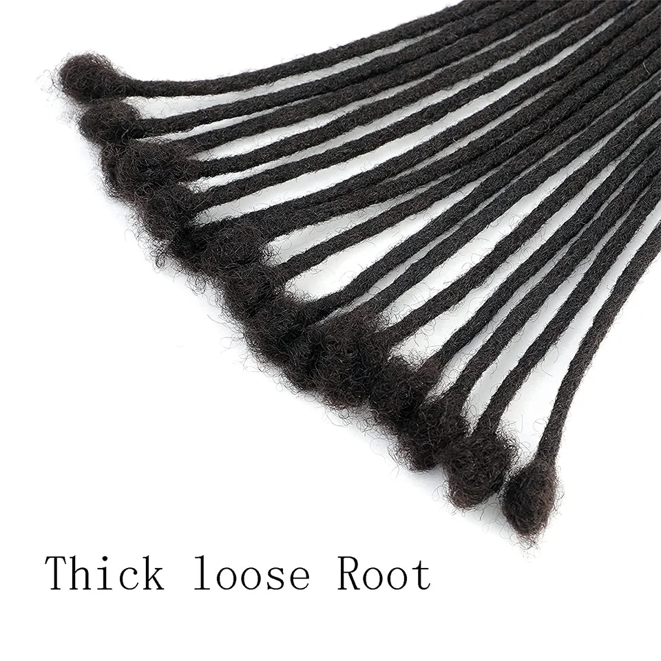 Dreadlocks Brazilian Human Hair Strand Crochet Braid Hair Loc Extension 0.6 0.8 CM Kinky Braiding Bundles Microlocks Wholesale
