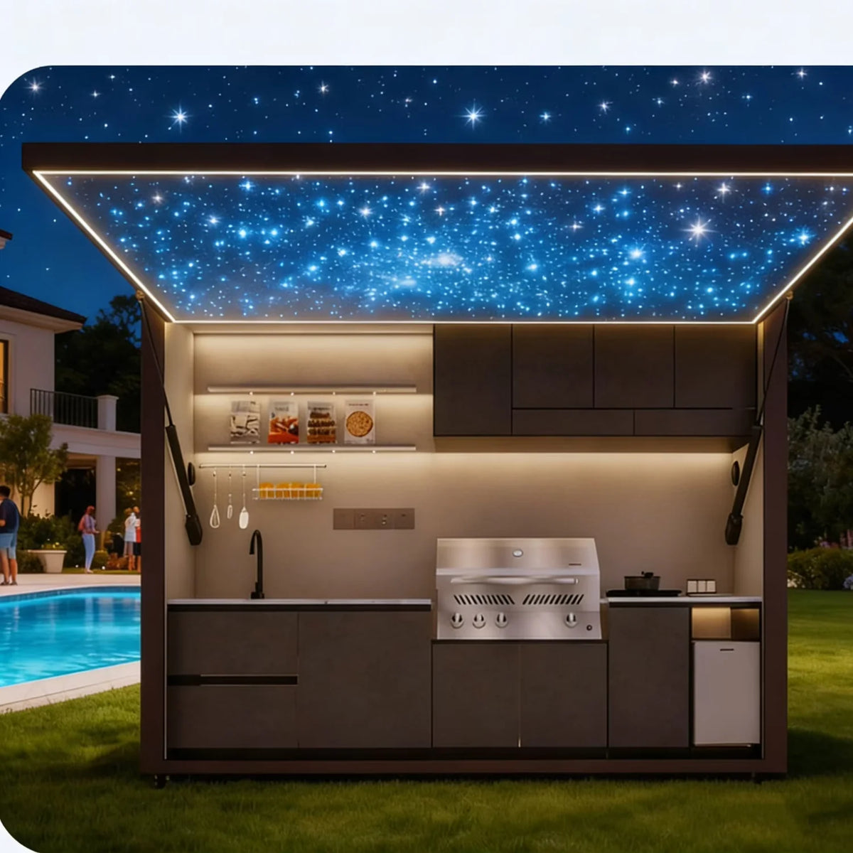CUSTOMIZED Modular Outdoor Kitchen Villa Kitchen Cabinets For Guesthouse Outdoor Bbq Grill Island Outdoor Kitchen Bbq Island