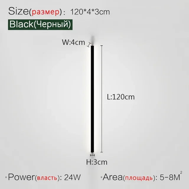 Modern Minimalist LED Wall Lamp Luxury Long Strip Light for Living Room Bedroom Bedside Ceiling Sofa Background Aisle Lighting