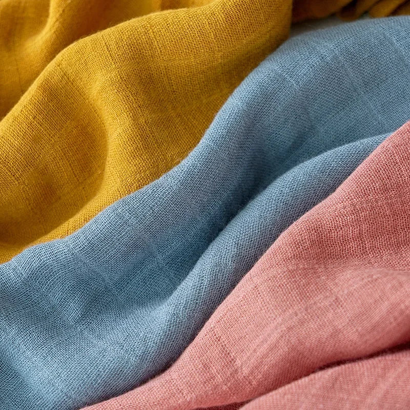 Baby Muslin Swaddle Blankets 2 Layers Breathable Skin-Friendly Newborn Receiving Blankets Swaddle Wrap Baby Essentials 120*110cm