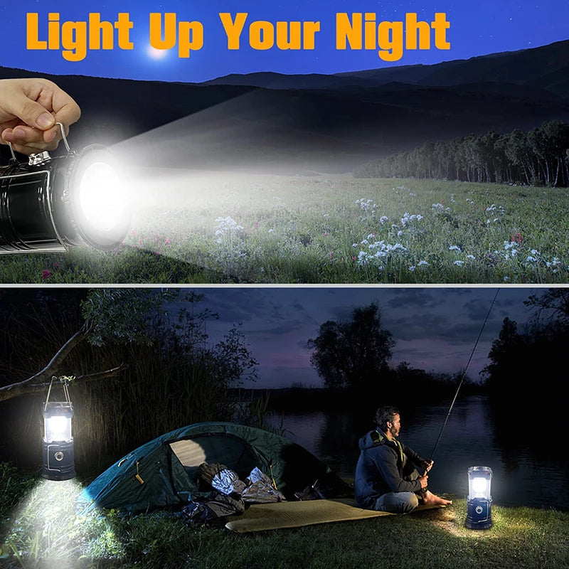 RTS Portable Multifunctional Waterproof Camping Lamp Usb Rechargeable Led Camping Lights Solar Camping Lantern