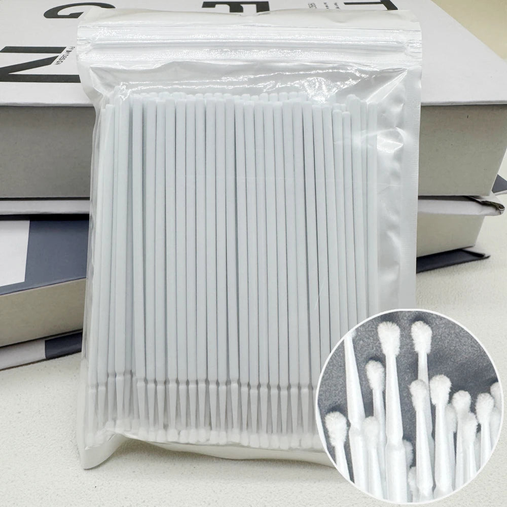 100PCS Crystal Micro Brush Disposable Lashes Removing Swab Mascara Wands Applicator Eyelash Extension Brushes Makeup Tools