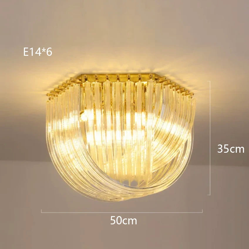 Modern Nordic U -shaped Glass Tube Living Room Chandelier Lighting Luxury Hotel Hall Bedroom Home Decor Suspension Pendant Lamps